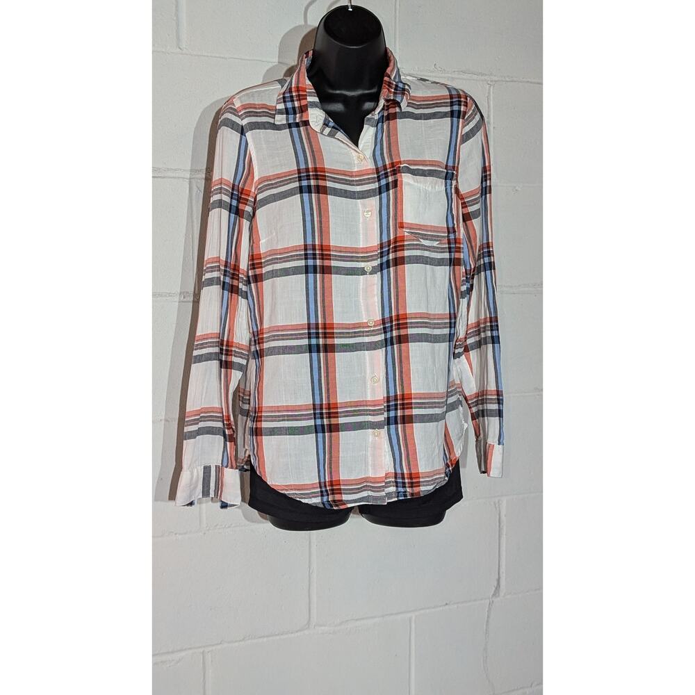 Old Navy Classic Plaid Shirt Button Down Long Sleeve Casual Top Blouse Small